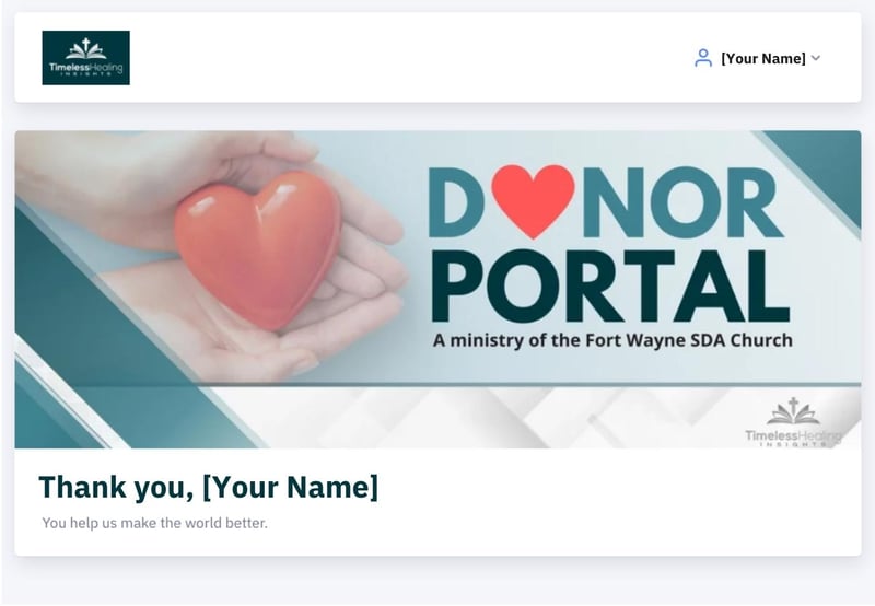 Donor Portal example page 1